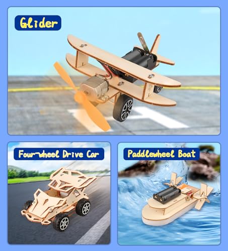 STEM Kits for Kids Age 8-12, 6-in-1 Model Car Kits, STEM Building Toys
