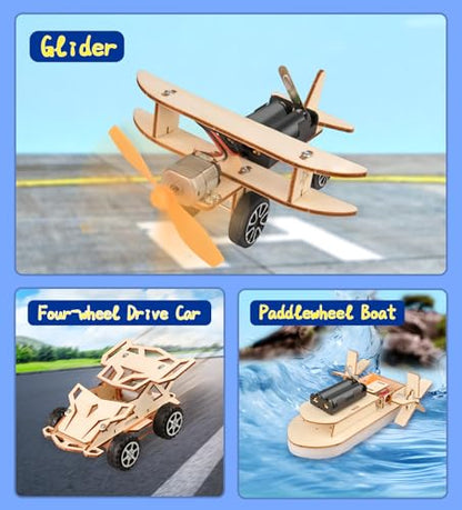 STEM Kits for Kids Age 8-12, 6-in-1 Model Car Kits, STEM Building Toys