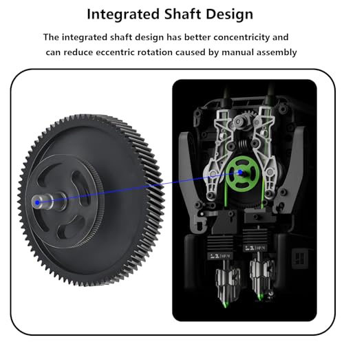 Upgrade Hardened Steel Extruder Gear for Bambu Lab H2D, Helical Gear Integrated Shaft Design POM Extruder Gear Kit for H2D, H2D Combo 3D Printer - style: for H2D