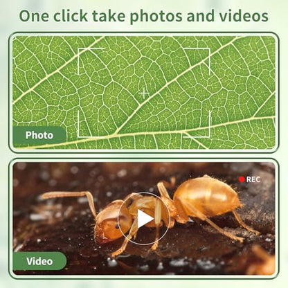 Kids Digital Microscope 1200X Handheld Portable STEM Science Toy(White)