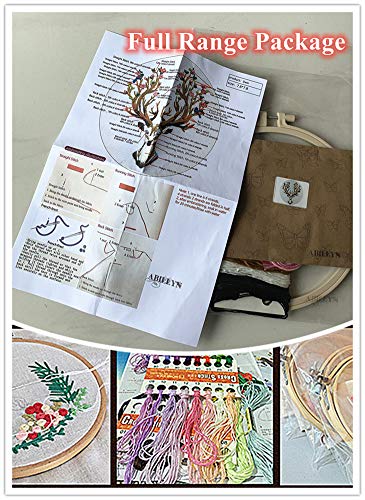 Abillyn Embroidery Starter Kit English Letter V and Flowers Stamped with Printed Pattern Cross Stitch Embroidery Kits (Letter V) - color: Letter V