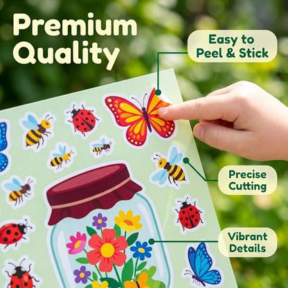 Bug Jar Make a Face Stickers 24 Sheets, Insect Crafts for Kids - color: Bugjar