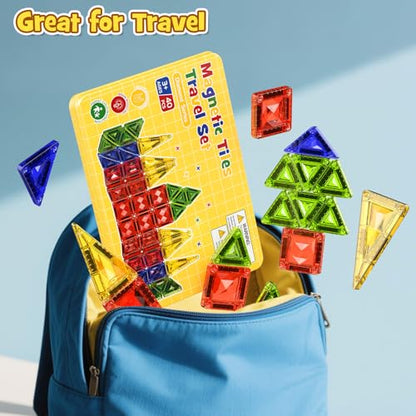 40PCS Magnetic Tiles Travel Storage Diamond Blocks 10% Thicker 3+ - size: 40 PCS