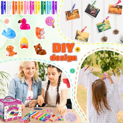 JOICEE 100 Set Cheer Pins Spirit Clips Clothes Pins Kit with Storage Box - color: 100pcs