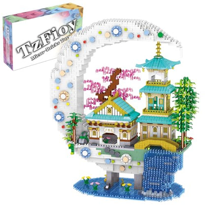Moon Palace Micro Brick Building Set (3661 Pieces) – Famous Chinese Fable Architecture Model Educational Toy Gift for Kids and Adults - color: Moon Palace