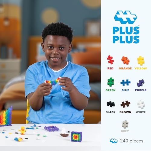 PLUS PLUS 240 Piece Basic Mix - Mini Waffle Blocks, Classroom Must Haves - style: Basic Mix Play Tube