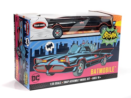 Polar Lights 1966 TV Batmobile Model Kit 1:25 Scale – SNAP Together, Pre-Painted Body, No Glue or Paint Needed