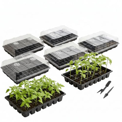 Mr. Pen- Seed Starter Tray Kit, 5 Pack, Total 350 Cells - size: 70-Cells 5-Pack