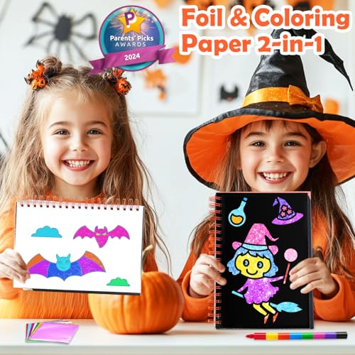 FUNNYB&G Halloween Foil Art Craft Kit for Kids, Birthday Gift Toy for Kids - style: Halloween