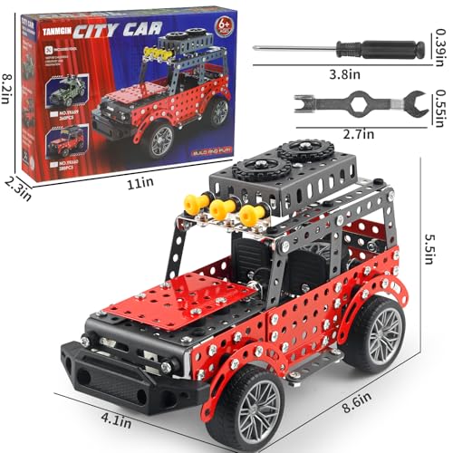 288PCS Metal Model Car Kits Erector Set, Building Set for Kids Aged 8 and Up, 4x4 and Off-Road Vehicle, Model Car Kits Toy Playset, Birthday Gift for Boys 8-12 13 14+ Years Old, SUV Truck for Adults