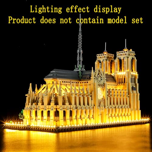 GEAMENT LED Light Kit Compatible with LEGO Notre Dame de Paris - Lighting Set for Architecture 21061 (Model Set Not Included) - style: For 21061
