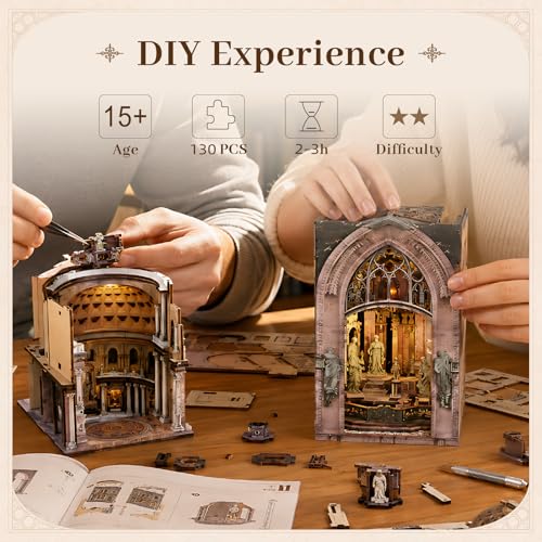 MiniCity 2-Piece Book Nook Kit Set, DIY Miniature House Kit for Adult - color: Pantheon & Duomo Di Mliano