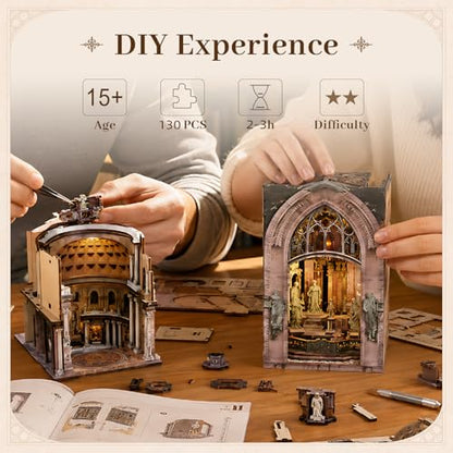 MiniCity 2-Piece Book Nook Kit Set, DIY Miniature House Kit for Adult - color: Pantheon & Duomo Di Mliano