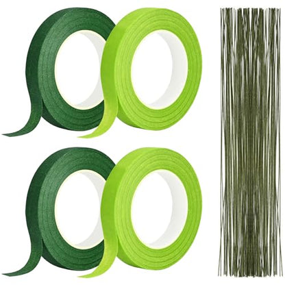 Floral Tape and Wire Kit, 1/2 Inch Tape and 22 Gauge Stems