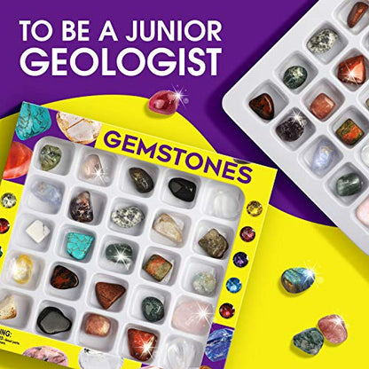 Piano Potato Rocks Collection 25PCS Rock and Mineral, STEM Geology Toy 6-12 - style: Gems