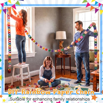 360 Sheets Paper Chain Garland Paper Kit, 3.5 x 11.8 in, Vibrant - color: Vibrant, size: 3.5 x 11.8 in