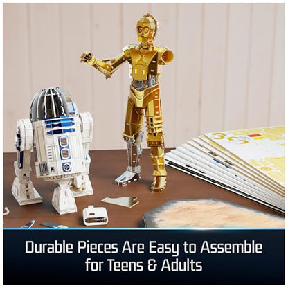 4D Build Star Wars C-3PO & R2-D2 Droid 3D Puzzle Model Kit, Room Display - style: C-3PO & R2-D2 416 pcs