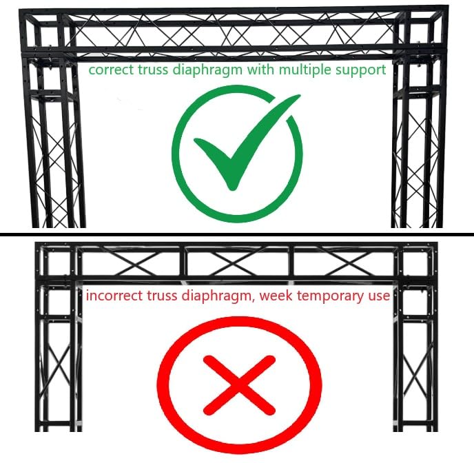 Black Square Metal Arch Truss 8 Ft. Width 7 ft. Height Portable DJ Lighting System Mobile Simple Bolt Connections