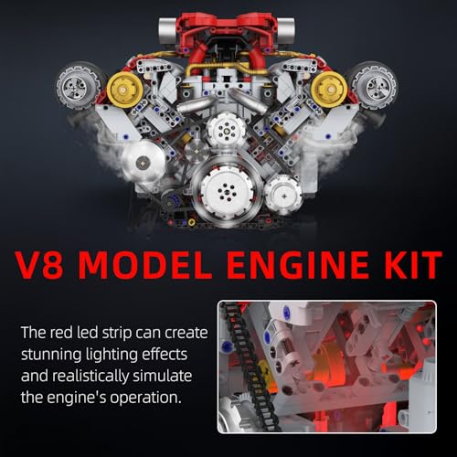 V8 Engine Building Kit that Works for Adults,3168PCS