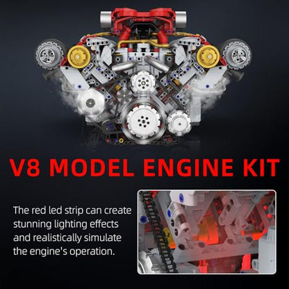 V8 Engine Building Kit that Works for Adults,3168PCS