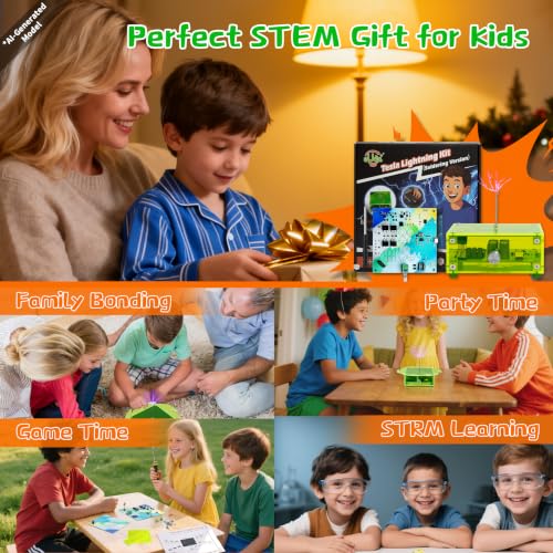 eUda+ STEM Tesla Lightning Kit For Kids&Adults Science Kits For Kids Age 12-14 Stem Kits For Kids Age 14-16 Electronic Science Kits Soldering Practice Kit For Beginners 12+(Soldering Version, RFG PRO) - size: Rectangular-Fluorescent Green (RFG PRO)