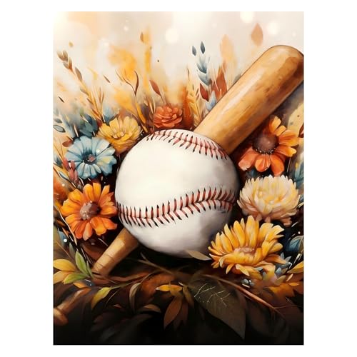 AUKELHJ Diamond Art Kits for Adults, Baseball Diamond Painting, 12x16 Inch - color: 16-Baseball, size: 12X16 inch