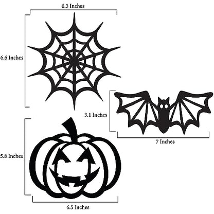 VHALE Suncatchers Craft 3 Sets (9 Cutouts) w Tissue Papers Stained Glass Effect Paper Sun Catcher Kit, Window Art, Classroom Crafts, Creative Art Projects, Kids Party Favors (Halloween) - style: Halloween