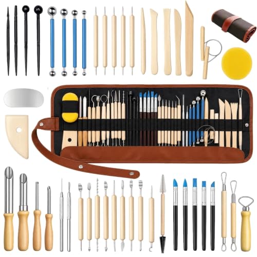 47PCS Pottery Tools Kit, Ceramic Tools, Clay Sculpting Tools - color: 47Pcs