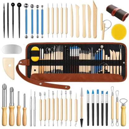 47PCS Pottery Tools Kit, Ceramic Tools, Clay Sculpting Tools - color: 47Pcs