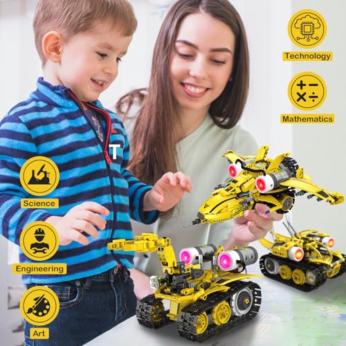 5-in-1 STEM RC Robot Building Blocks Kit, Educational Toys Age 6-12