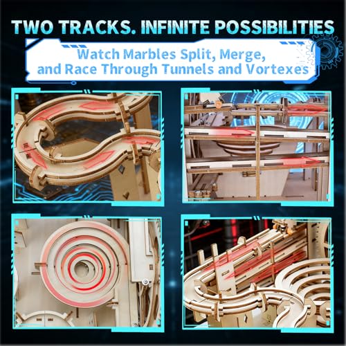 OZJAY 3D Puzzles for Adults, Dual-Track Marble Run Model Building Kit