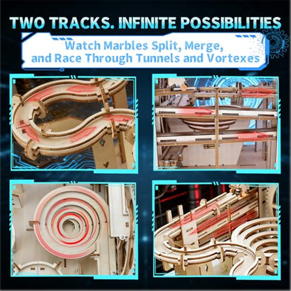 OZJAY 3D Puzzles for Adults, Dual-Track Marble Run Model Building Kit