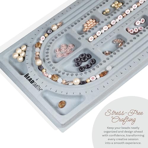 The Beadsmith Bead Board, Grey Flocked - size: 40" - 3 Channel