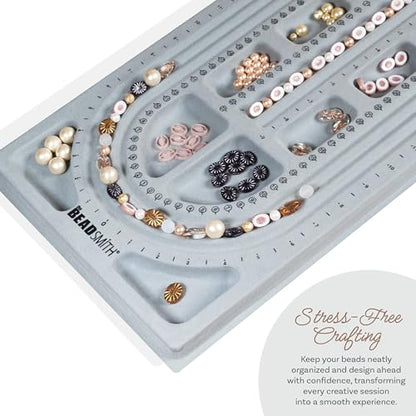 The Beadsmith Bead Board, Grey Flocked - size: 40" - 3 Channel