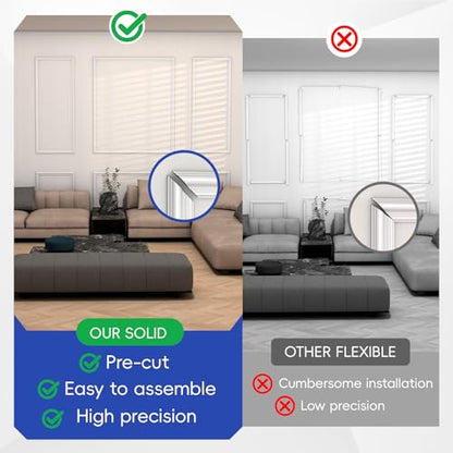COUKIU 6 Sets Pre-Cut Wall Molding kit,Ready to Assemble Accent Molding Wainscoting Panels for Interior Walls Home Decor（6 Frames，Style1) - size: 6 Frames, Style 1