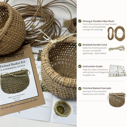 Traditional Craft Kits Twined Basket Weaving Kit, Gathering Style