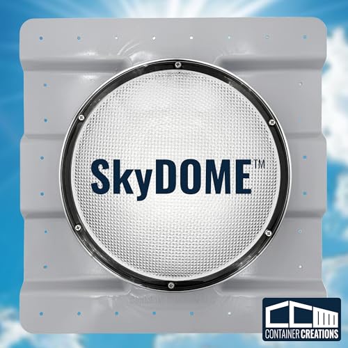 SkyDOME Extra-Large Skylight for Shipping Containers - Solar Lighting for Conex Container - Premium 12-inch Polycarbonate Dome Skylight - Natural Solar Light, Container Accessory, Easy to Install - size: Dome Skylight