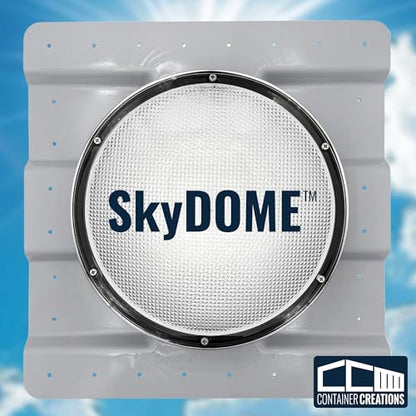 SkyDOME Extra-Large Skylight for Shipping Containers - Solar Lighting for Conex Container - Premium 12-inch Polycarbonate Dome Skylight - Natural Solar Light, Container Accessory, Easy to Install - size: Dome Skylight