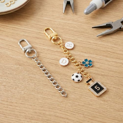 Hzopcw 20pcs Keychain Making Kits for Bag Charm, Gold & Silver - color: C-20pcs-Gold,Silver