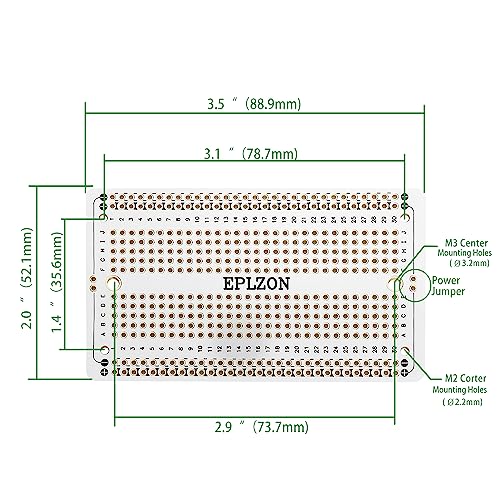 Solderable Breadboard PCB Board Gold-Plated Solder Breadboard for DIY Electronics Projects Apply to Arduino Soldering Projects 3.5"x2.05" (5 Pack + 2 Mini Board, White) - color: White