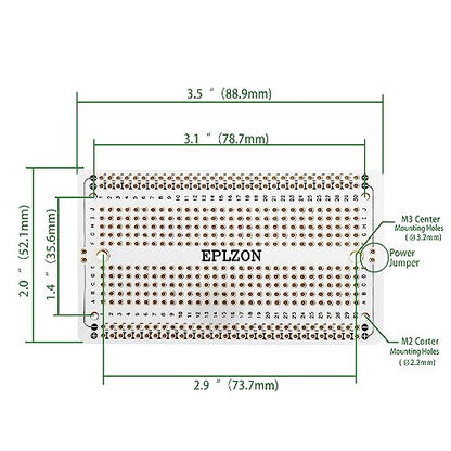Solderable Breadboard PCB Board Gold-Plated Solder Breadboard for DIY Electronics Projects Apply to Arduino Soldering Projects 3.5"x2.05" (5 Pack + 2 Mini Board, White) - color: White