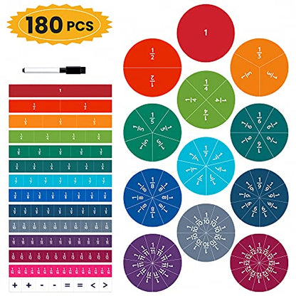 Oyster&Pop Magnetic Fraction Tiles & Circles - Large Manipulatives Set
