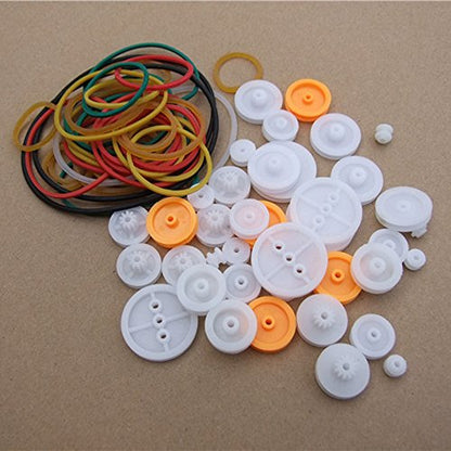 Pulley Combination Package Wheel Group Rubber Transmission Belt Rubber Band Model Toy Car Accessories For Science Experiments Diy Robots