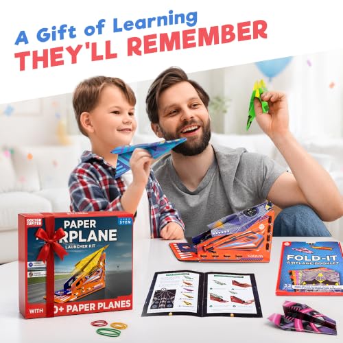 Doctor Jupiter Paper Airplane Launcher Kit for Kids Ages 6+, Birthday Gifts - style: Paper Airplanes Kit: 6+