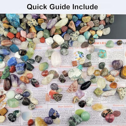2lb 300+ Pcs 50Kinds Crystal and Gemstones Set Rocks Collection