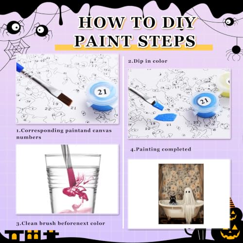 Halloween Paint by Numbers Kit for Adults, Paint by Numbers Adults 16x20 in - color: Halloween Ghost, size: 16*20inch