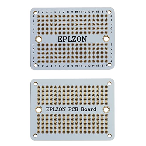 Solderable Breadboard PCB Board Gold-Plated Solder Breadboard for DIY Electronics Projects Apply to Arduino Soldering Projects 3.5"x2.05" (5 Pack + 2 Mini Board, White) - color: White