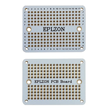 Solderable Breadboard PCB Board Gold-Plated Solder Breadboard for DIY Electronics Projects Apply to Arduino Soldering Projects 3.5"x2.05" (5 Pack + 2 Mini Board, White) - color: White