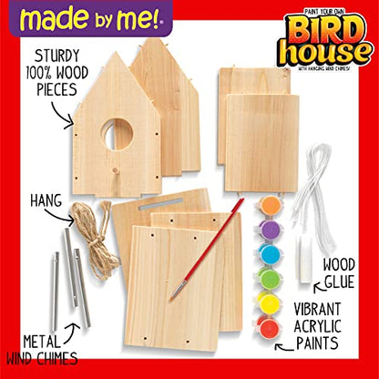 Made By Me Build & Paint Your Own Wooden Toys, DIY Wood Craft Kit, Easy to Assemble, Birdhouse - style: Bird House