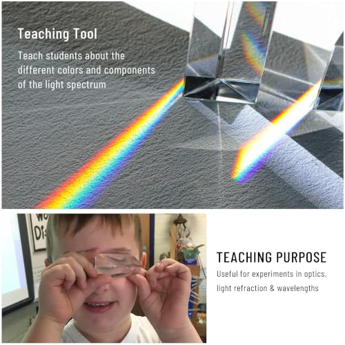 QFkris 12PCS 50mm/2inch Optical Glass Triangular Prism - color: 12-packs